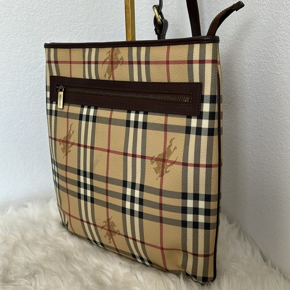 💯Authentic Burberry Beige and Brown Plaid Messenger Bag🍀 - Picture 6 of 17